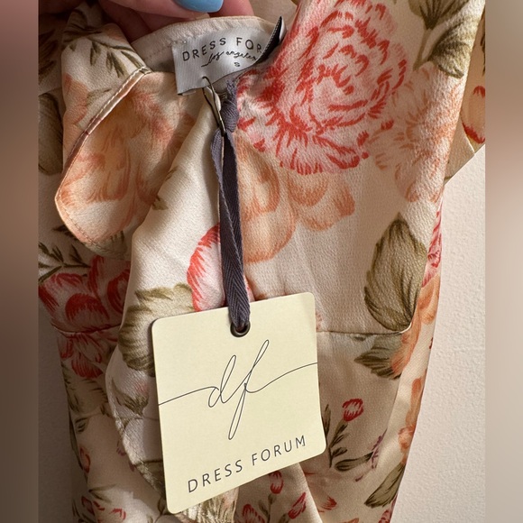 Anthropologie Dress Forum Cream and Pink Floral Slip Wedding Guest Dress Size S - Picture 7 of 7